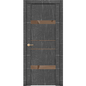 Дверь межкомнатная UniLine Mramor 30036/1 Marable Soft Touch Торос Графит Остекленная
