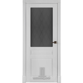 Дверь межкомнатная Прага Эмаль белая (остекленная)