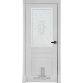 Дверь межкомнатная Турин  Эмаль белая (остекленная)
