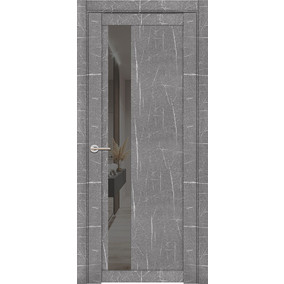 Дверь межкомнатная UniLine Mramor 30004/1 Marable Soft Touch Торос Серый Остекленная