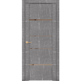 Дверь межкомнатная UniLine Mramor 30039/1 Marable Soft Touch Торос Серый Остекленная