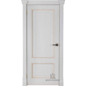 Дверь межкомнатная Гранд 1 (широкий фигурный багет) Дуб Patina Bianco
